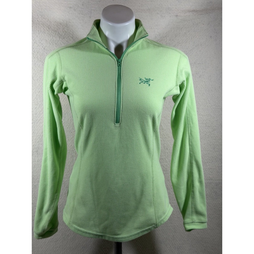 Arcteryx Delta LT Womens Small Green Quarter Zip Grid Fleece Gorpcore Hiking